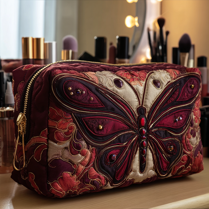 Butterfly Garden quilted makeup bag – Louise London