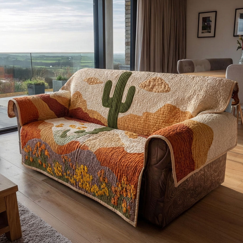 Quilted sofa cover with canyon dunes – Louise London