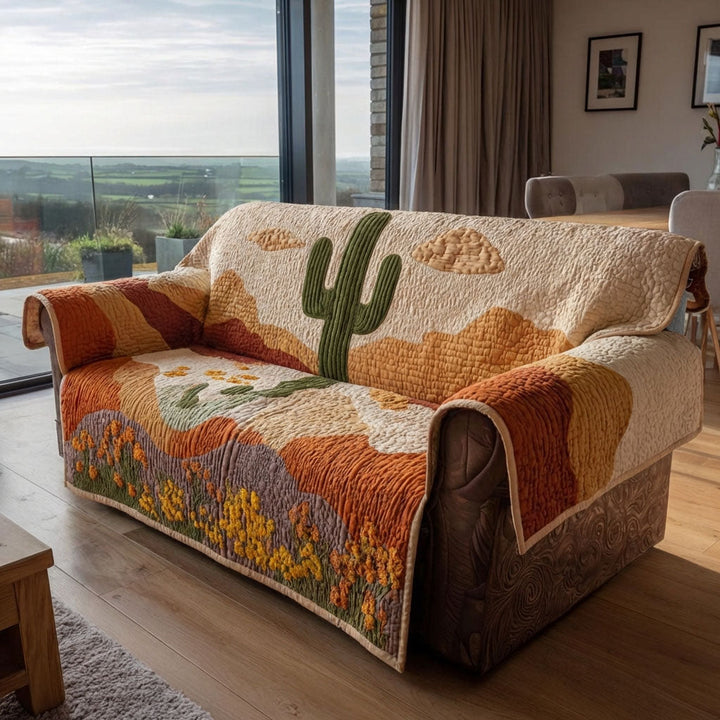 Quilted sofa cover with canyon dunes – Louise London