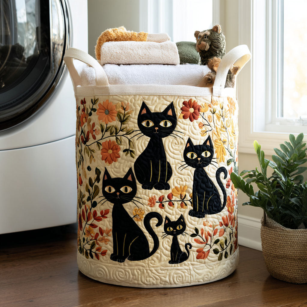 Quilted Cat-Shaped Laundry Basket – product image 6