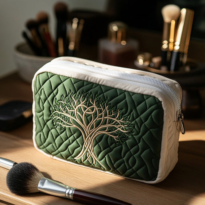 Celestial Roots quilted makeup bag – Louise London