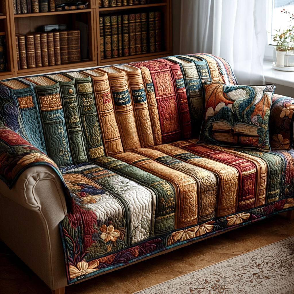 Quilted sofa cover for reading corner – Louise London