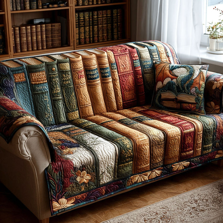 Quilted sofa cover for reading corner – Louise London
