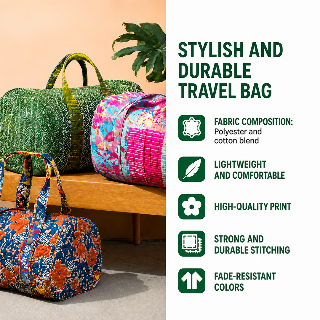 Quilted Travel Bag with Sun-Inspired Motif by Louise London – product image 3