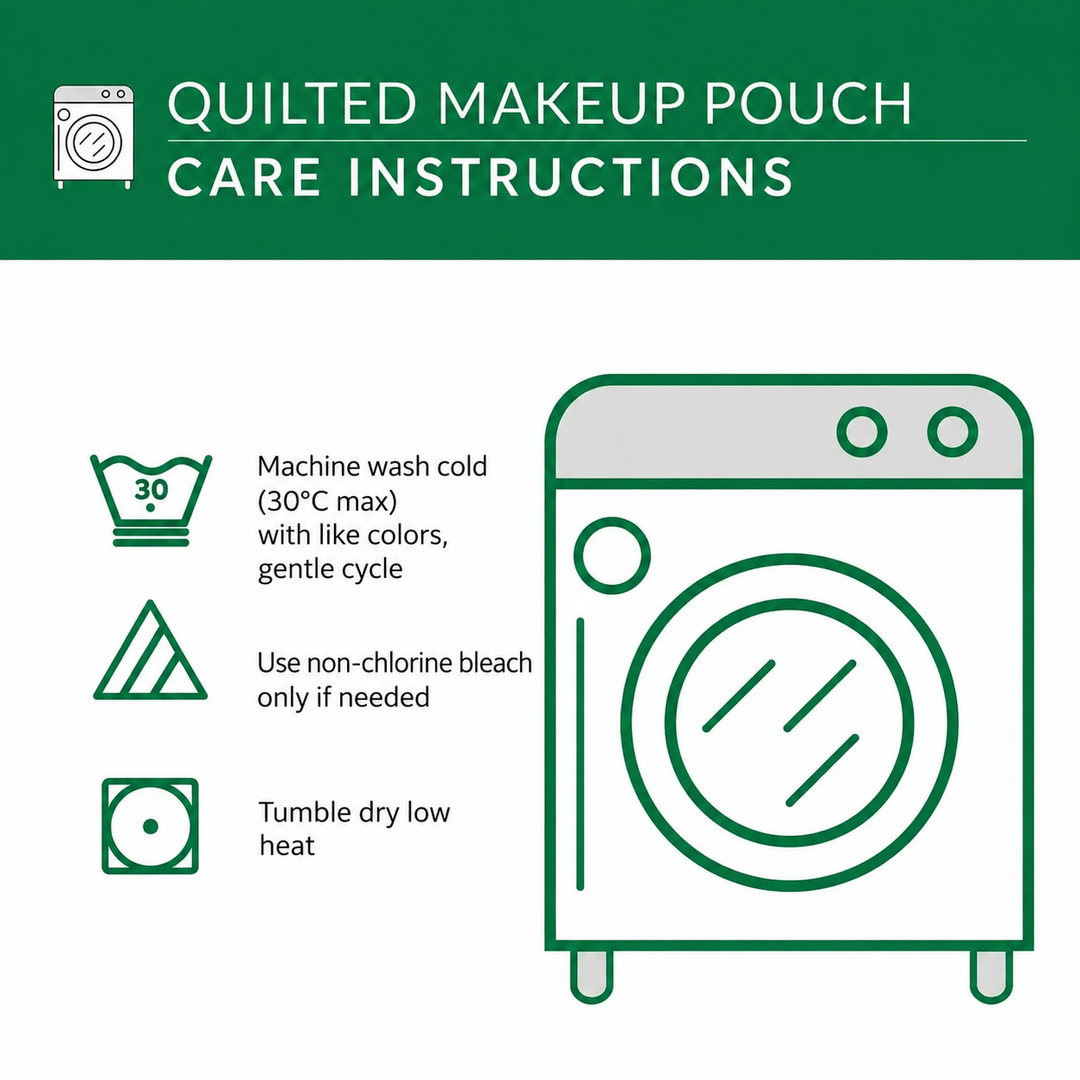 Quilted makeup pouch care instructions – Louise London