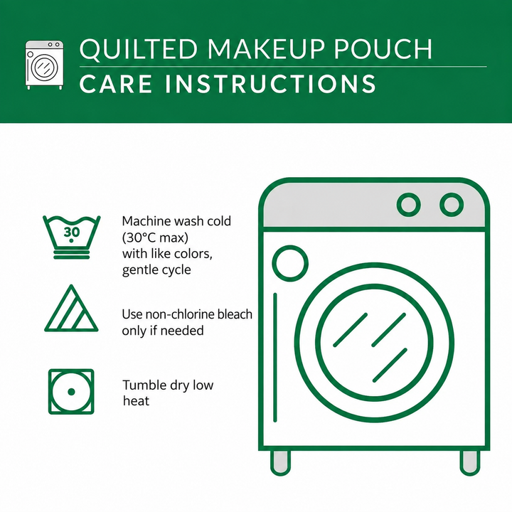 Quilted makeup pouch care instructions – Louise London