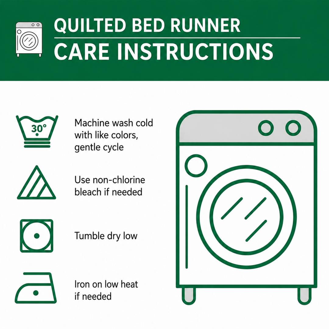 Quilted bed runner care instructions by Louise London