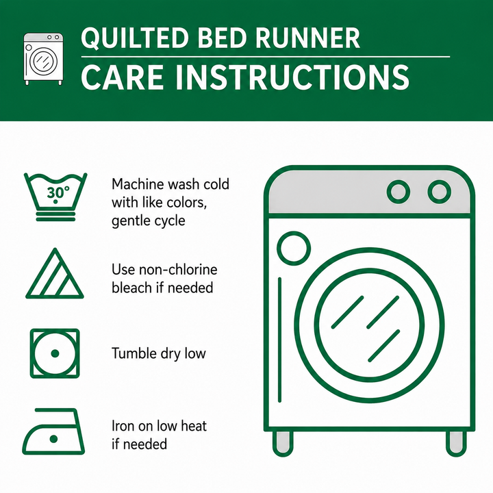 Quilted bed runner care instructions by Louise London