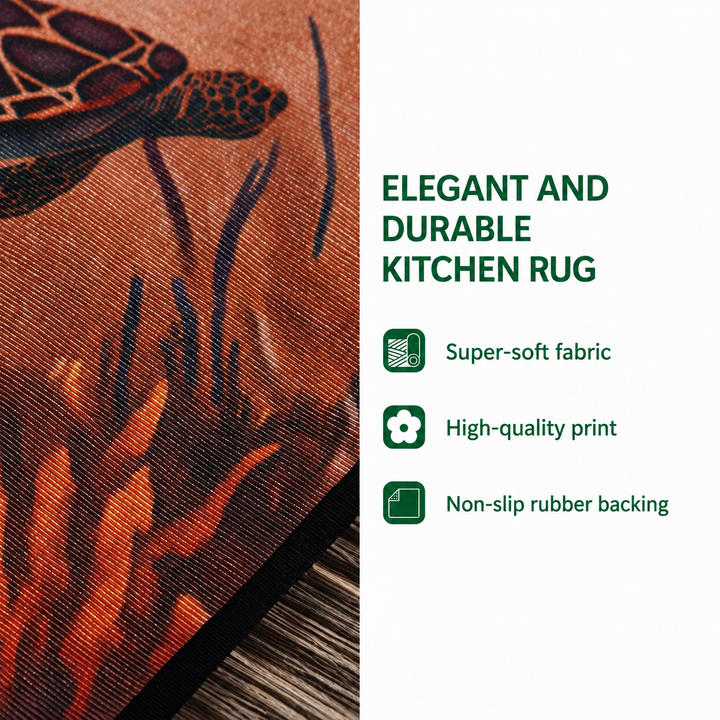 Non-slip kitchen rug with delicate shells – Louise London collection