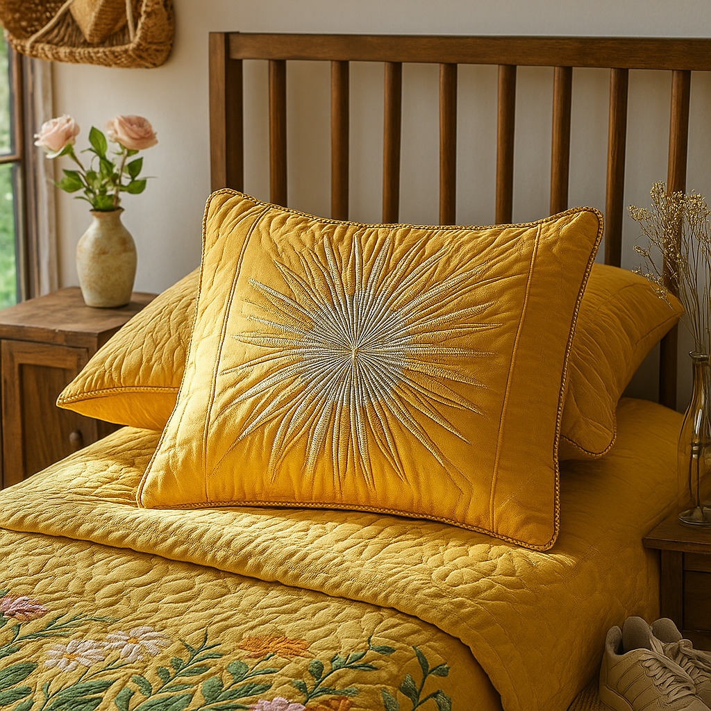 Quilted cushion cover with golden horizon NCU0VL937