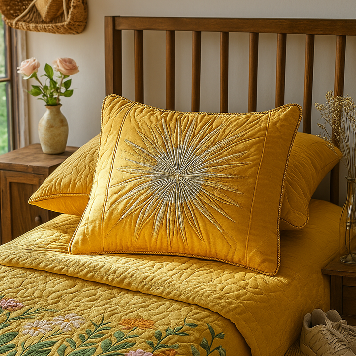 Quilted cushion cover with golden horizon NCU0VL937
