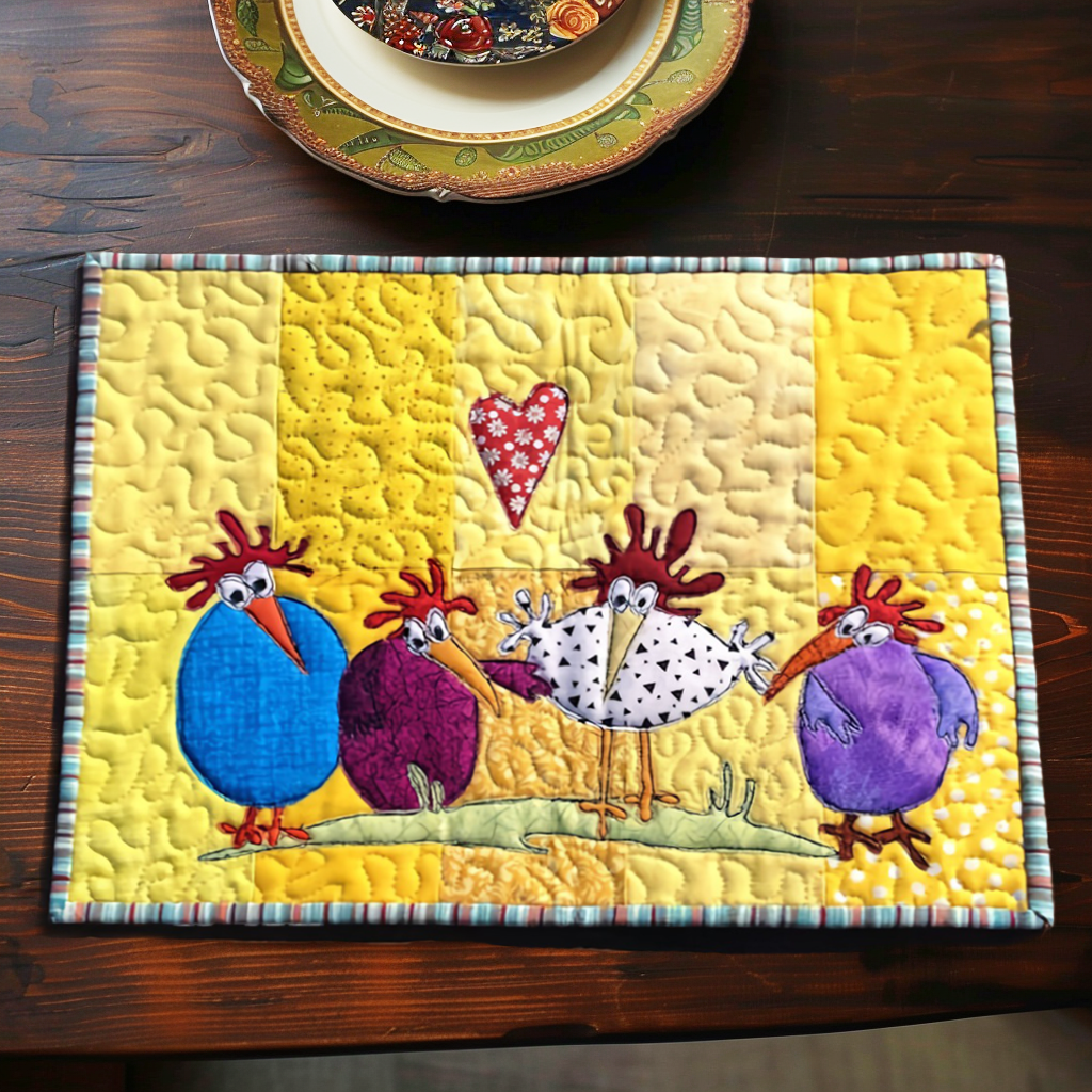 Quilted Chicken Placemats by Louise London