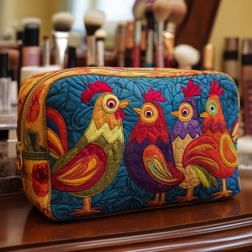 Chicken Cosy quilted makeup bag – Louise London