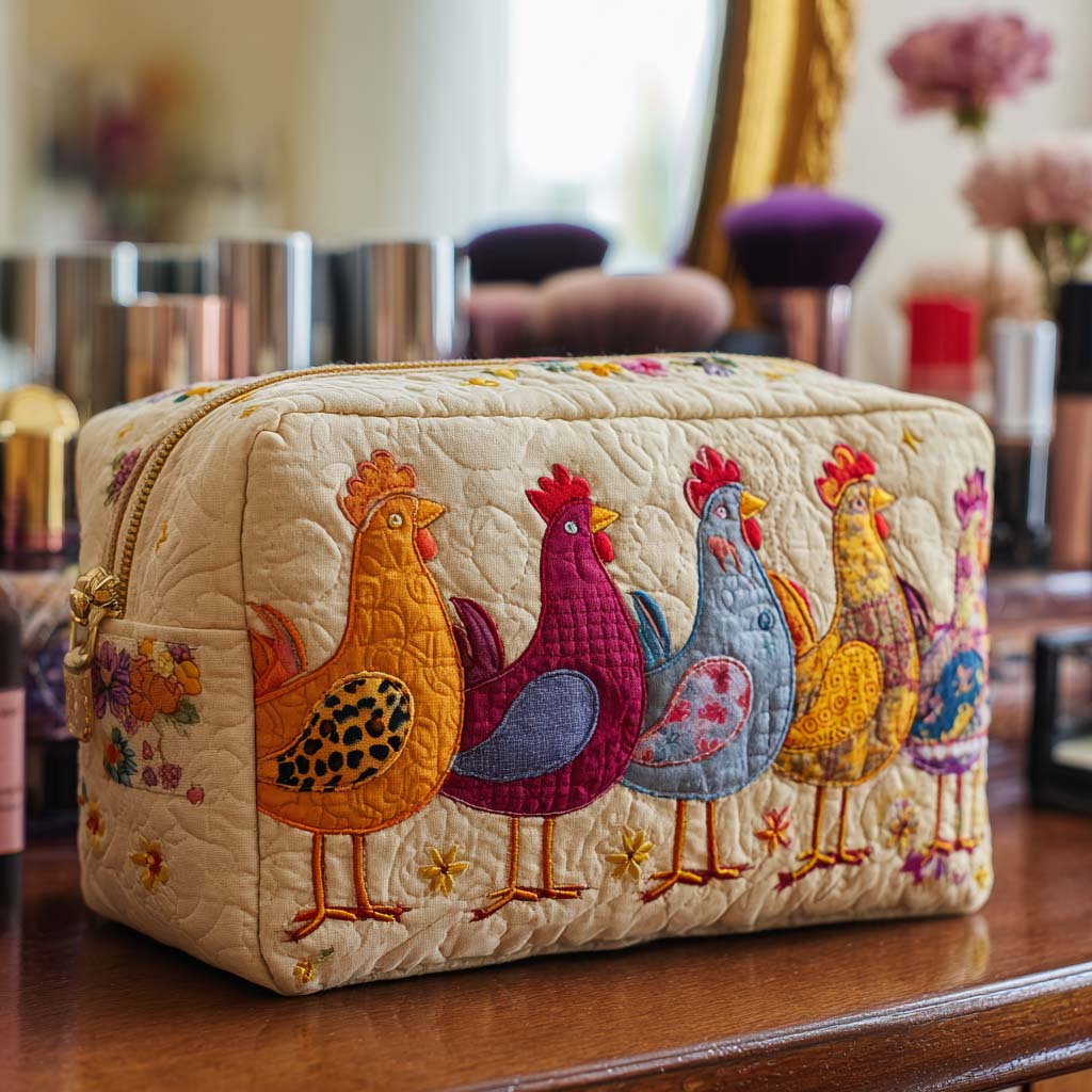 Chicken Joy quilted makeup bag – Louise London