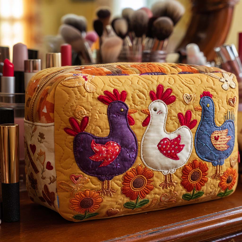 Chicken Light quilted makeup bag – Louise London