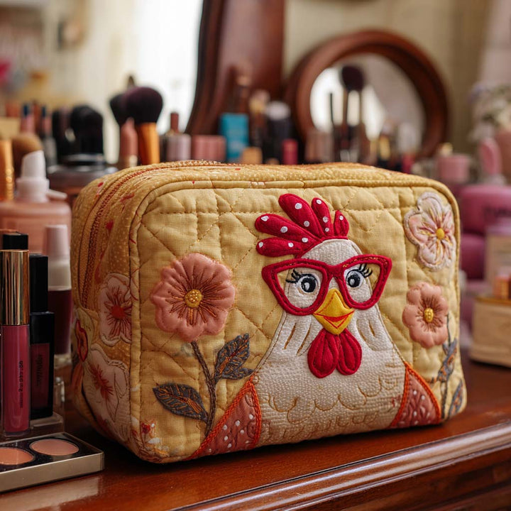 Chicken Shine quilted makeup bag – Louise London