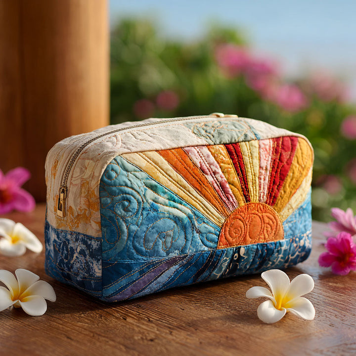 Chill Wave quilted makeup bag – Louise London