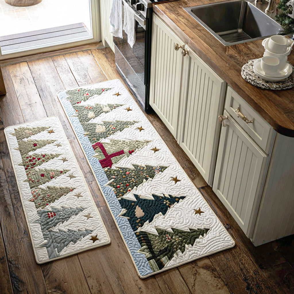 Non-slip Christmas kitchen rug with woodland path NCU0TD1720