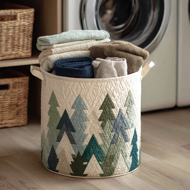 Quilted laundry basket with Christmas pattern NCU0HNH071
