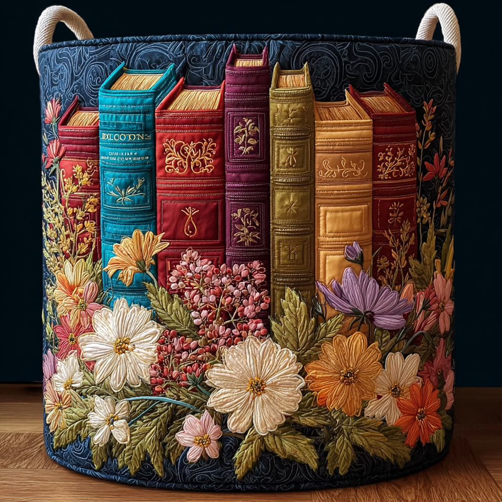 Quilted laundry basket in classic style by Louise London