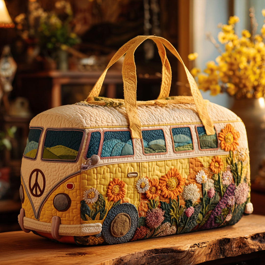 Quilted Travel Bag with Floral Van by Louise London