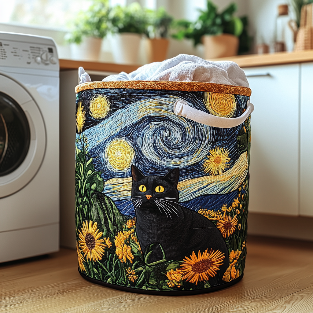 Quilted Cat-Shaped Laundry Basket by Louise London