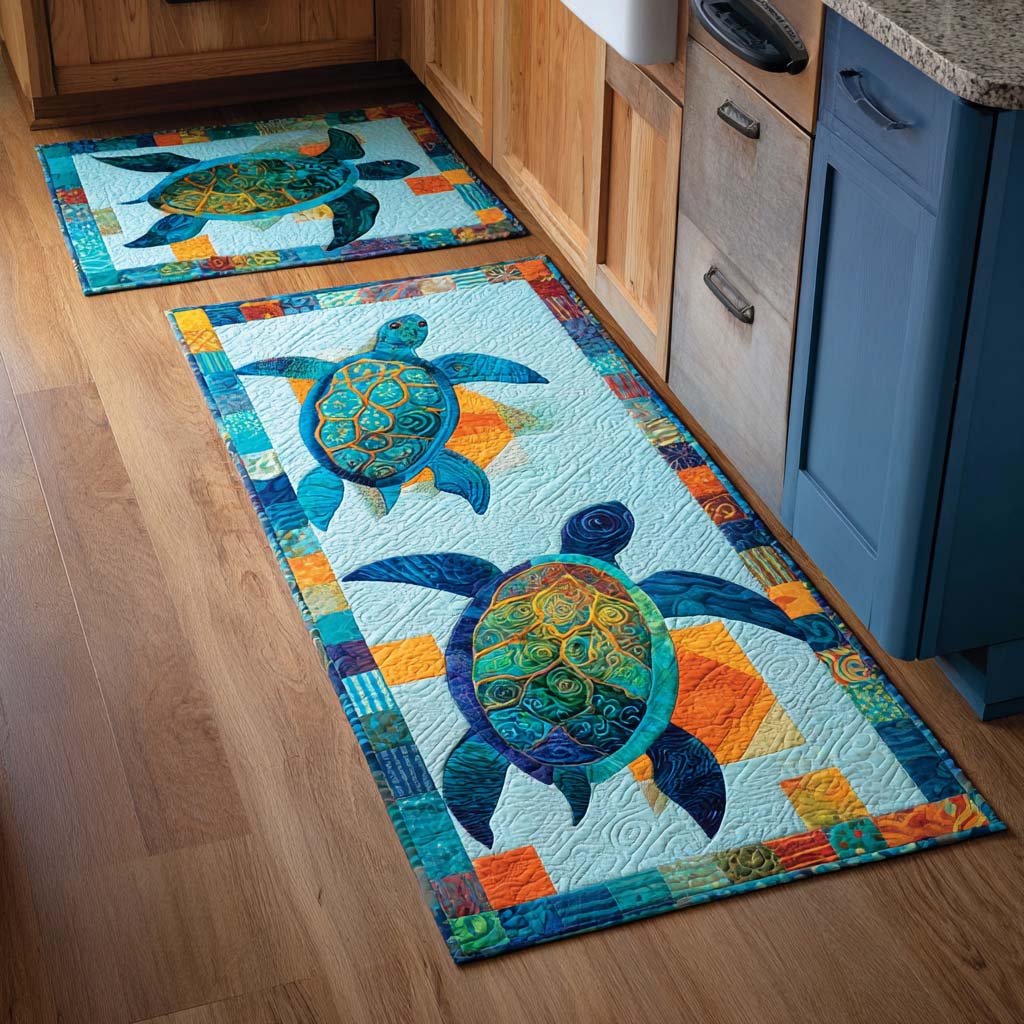 Non-slip kitchen rug with a relaxing coastal atmosphere by Louise London