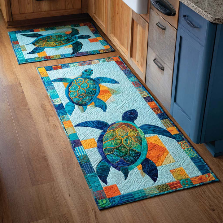 Non-slip kitchen rug with a relaxing coastal atmosphere by Louise London