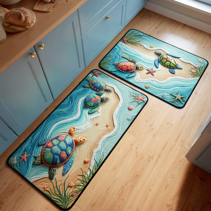 Non-slip kitchen rug with a relaxing coastal atmosphere by Louise London