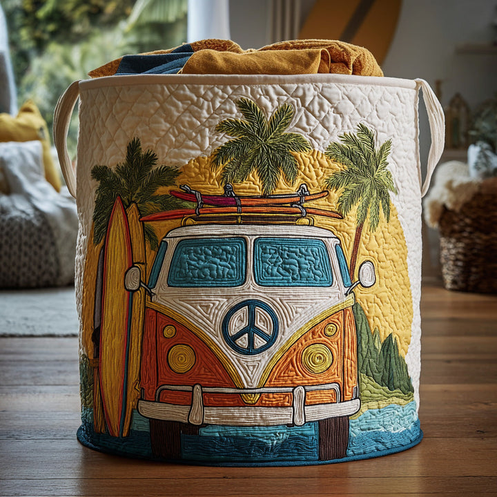 Colourful Quilted Laundry Basket in Hippie Style – product image 6