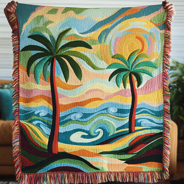 Woven Coastal Haven Blanket by Louise London – product view
