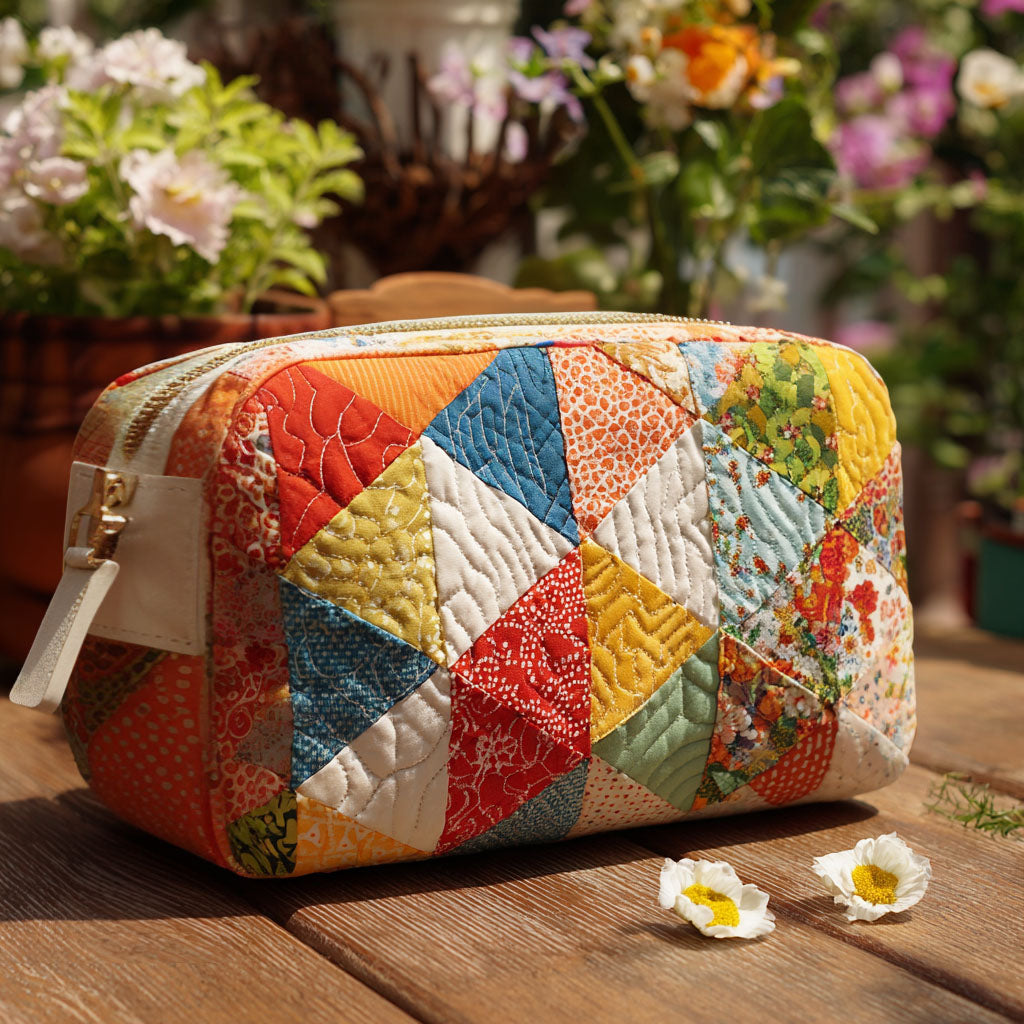 Colour Groove quilted makeup bag – Louise London