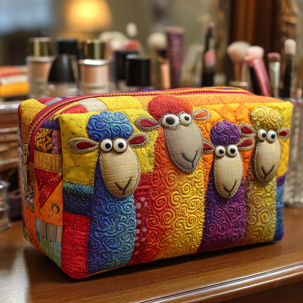 Quilted Makeup Bag | Sheep