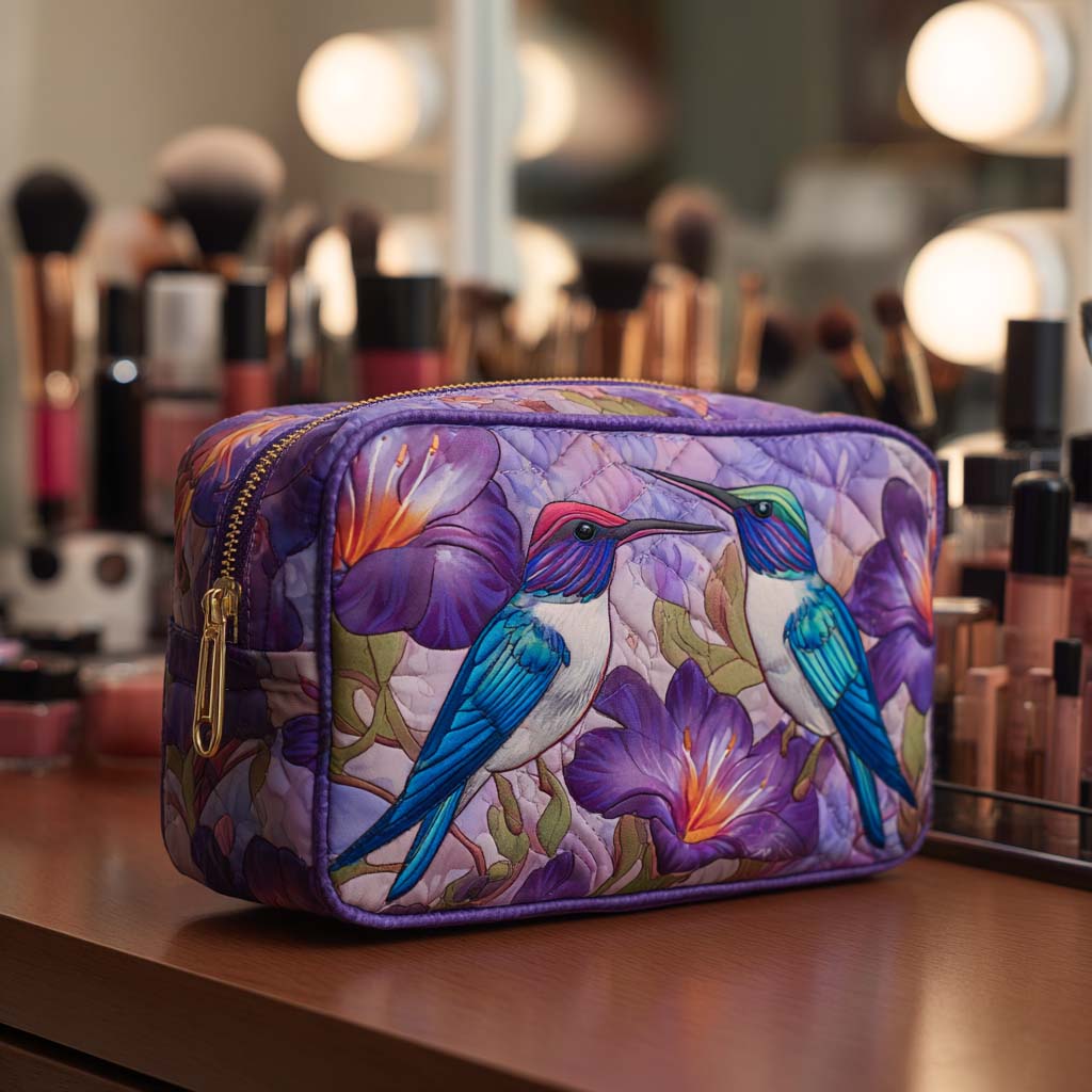 Colourful Wings quilted makeup bag – Louise London