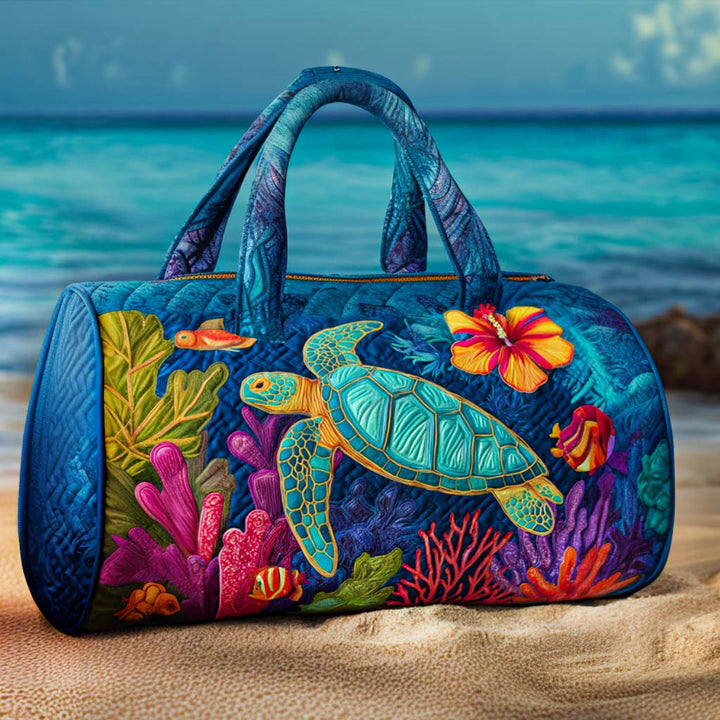 Quilted Travel Bag with Coral Paradise by Louise London