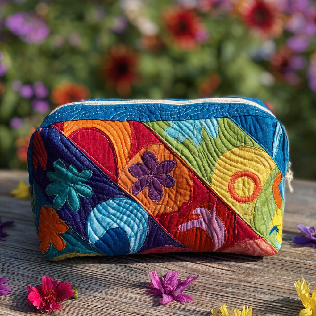 Cosmic Twist quilted makeup bag – Louise London