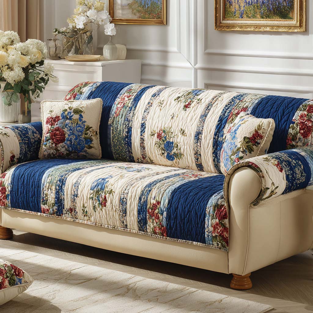 Quilted American Style Sofa Cover – Louise London