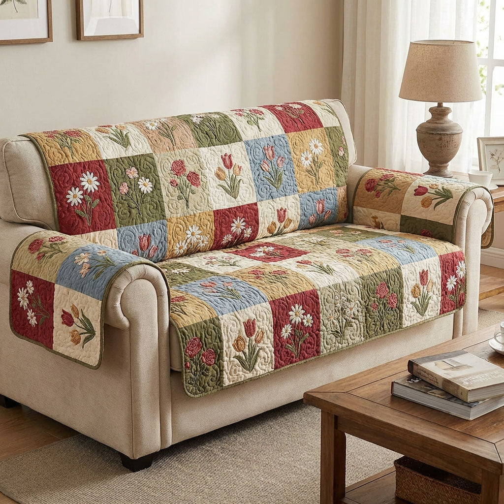 Quilted Patchwork Sofa Cover – Louise London