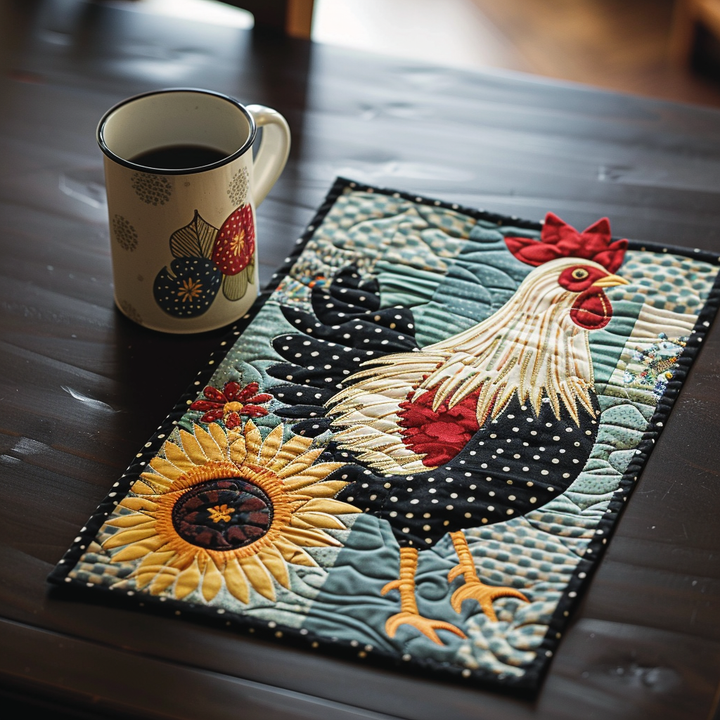 Quilted Placemat with Chicken – quilted placemat image 7 by Louise London