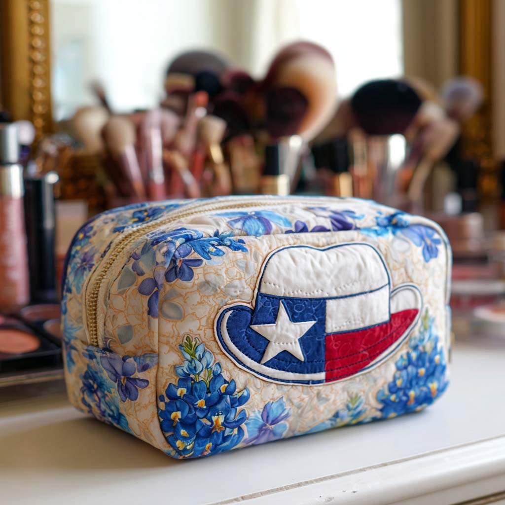 Cowboy Hat quilted makeup bag – Louise London