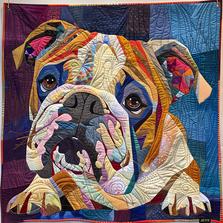 Comfortable Bulldog Quilted Blanket – Louise London quilted blanket