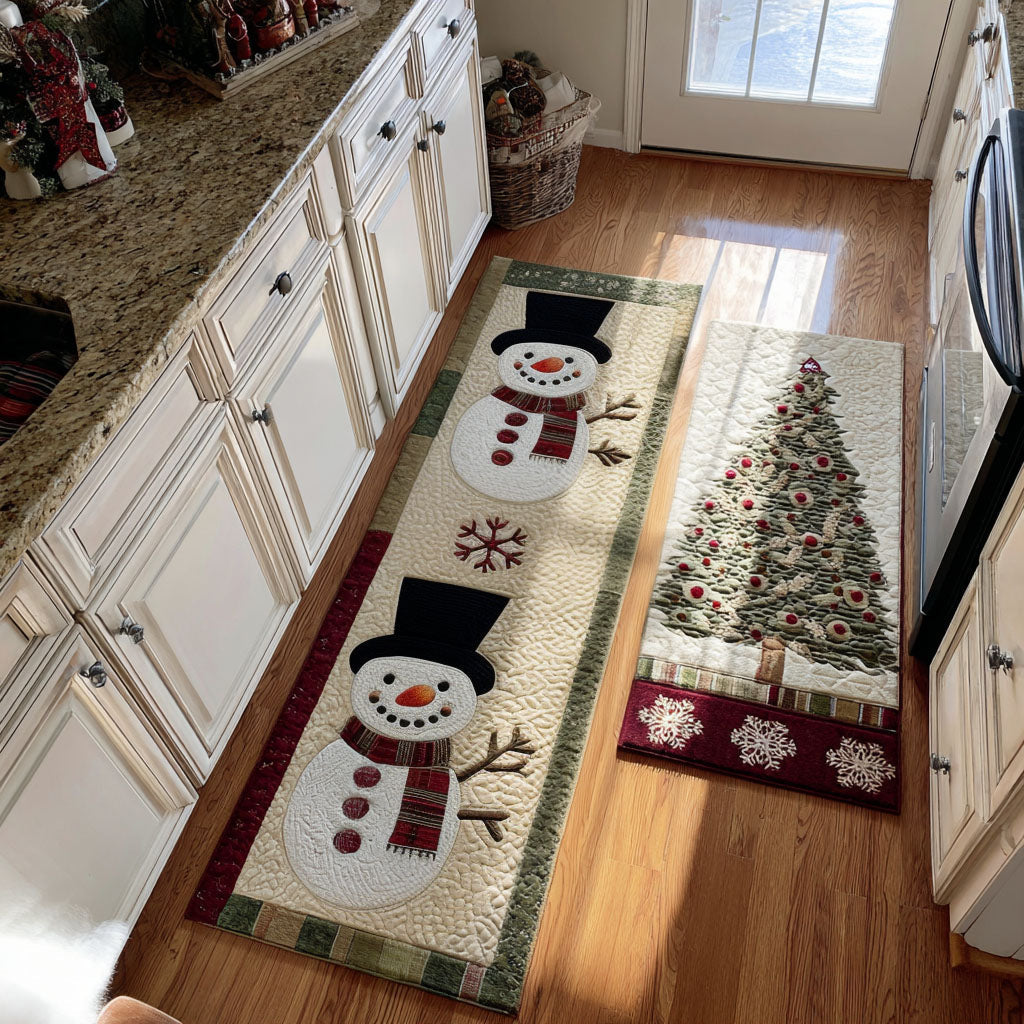 Winter Non-Slip Kitchen Mat with Cosy Cabin by Louise London