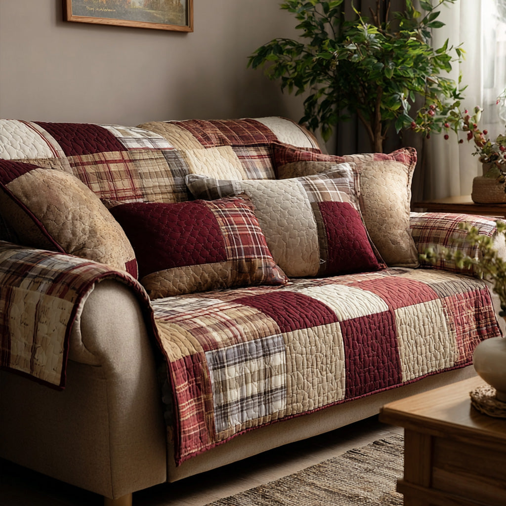 Quilted Patchwork Sofa Cover