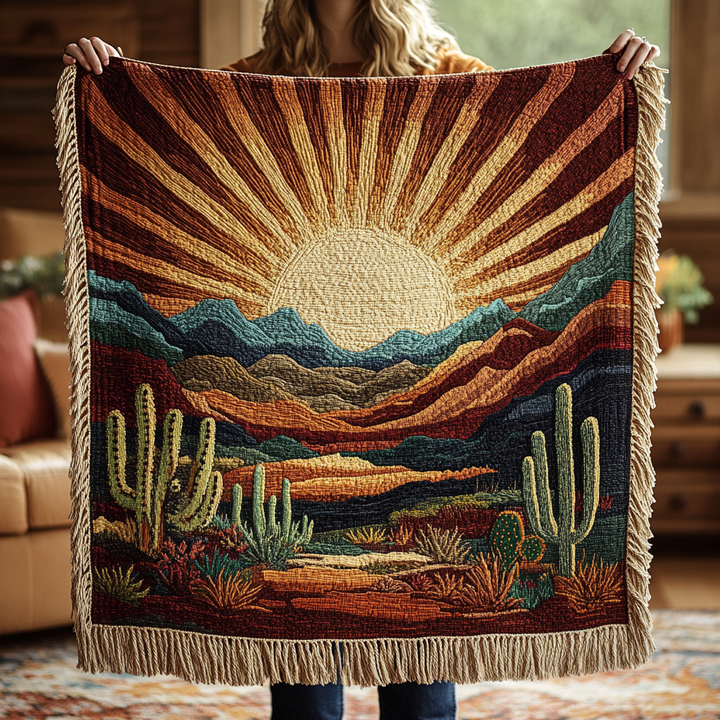 Cosy Woven Cactus Blanket by Louise London – product view