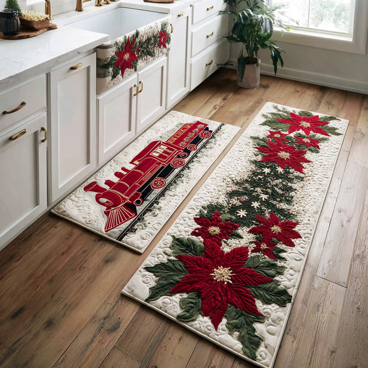 Non-slip Christmas Kitchen Rug with Festive Atmosphere by Louise London