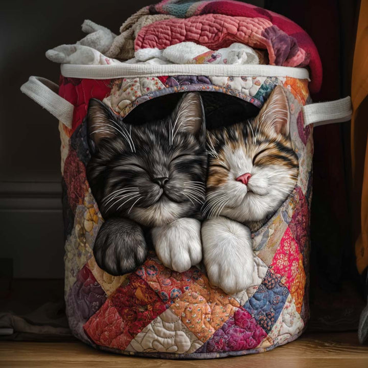 Quilted laundry basket with cute couple by Louise London