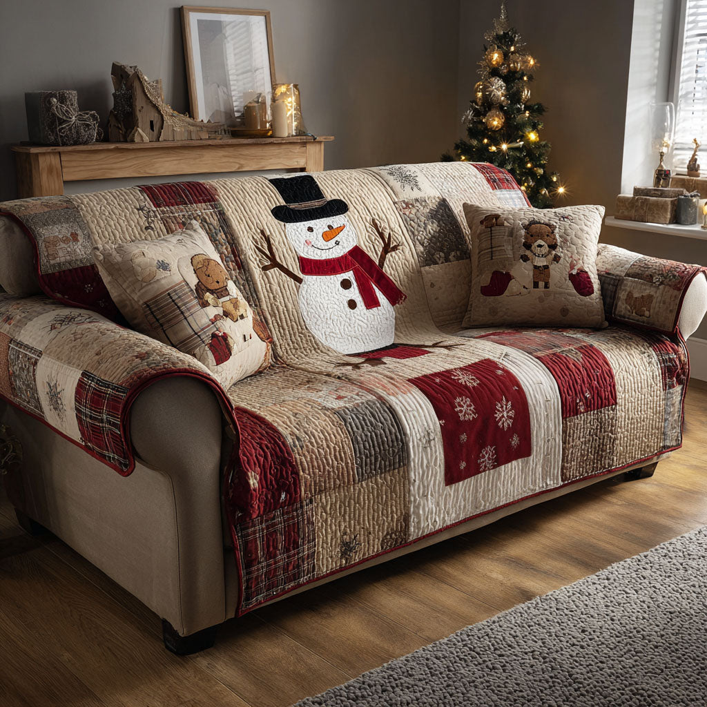 Quilted sofa cover with winter frost – Louise London