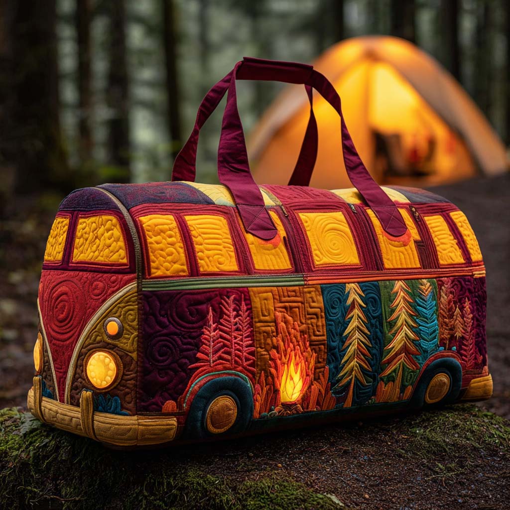 Quilted Travel Bag with Cosy Night-Time Motif by Louise London