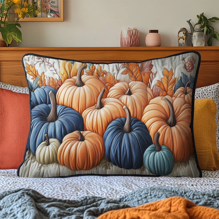 Quilted pillow cover with decorative pumpkins NCU0DK9435