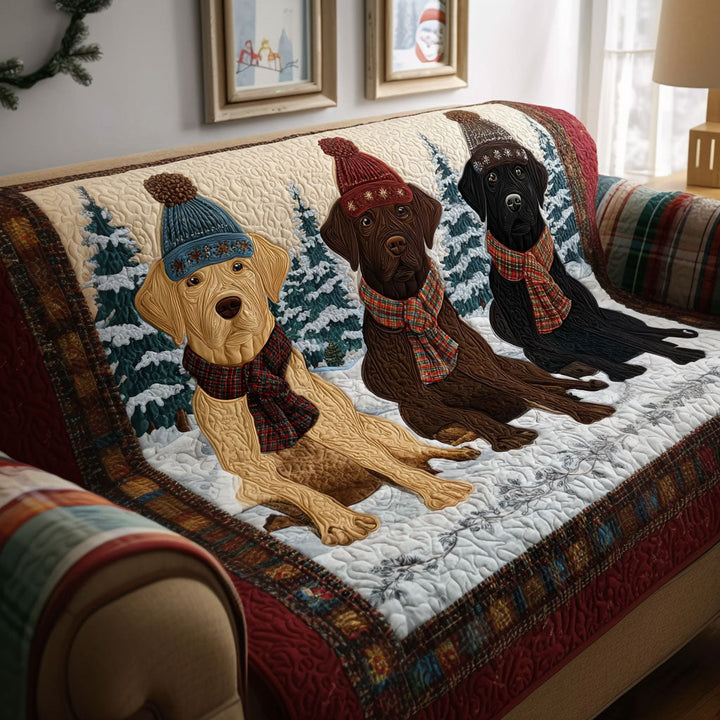 Quilted Sofa Cover with Labrador Retriever
